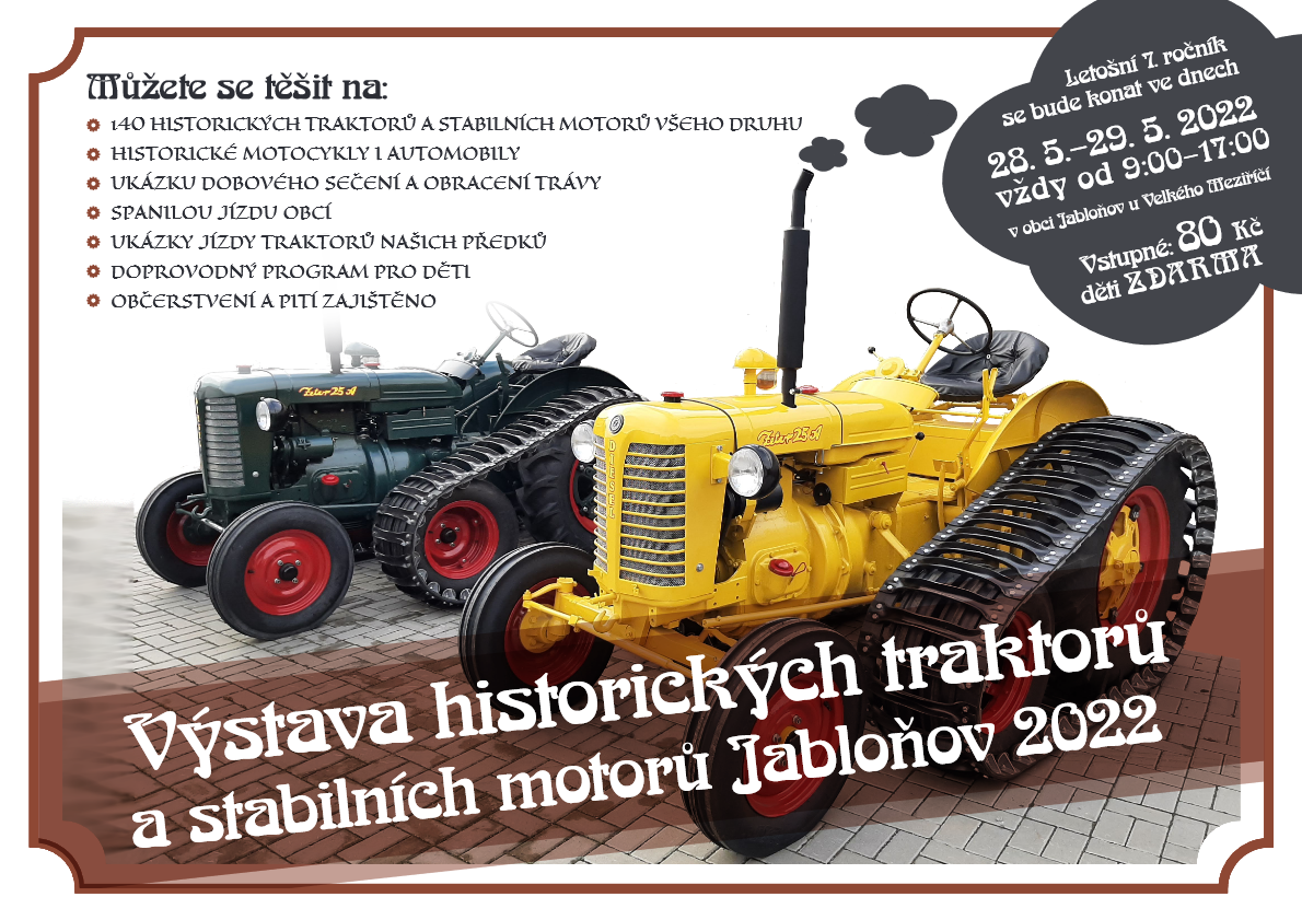 Výstava historických traktorů a stabilních motorů