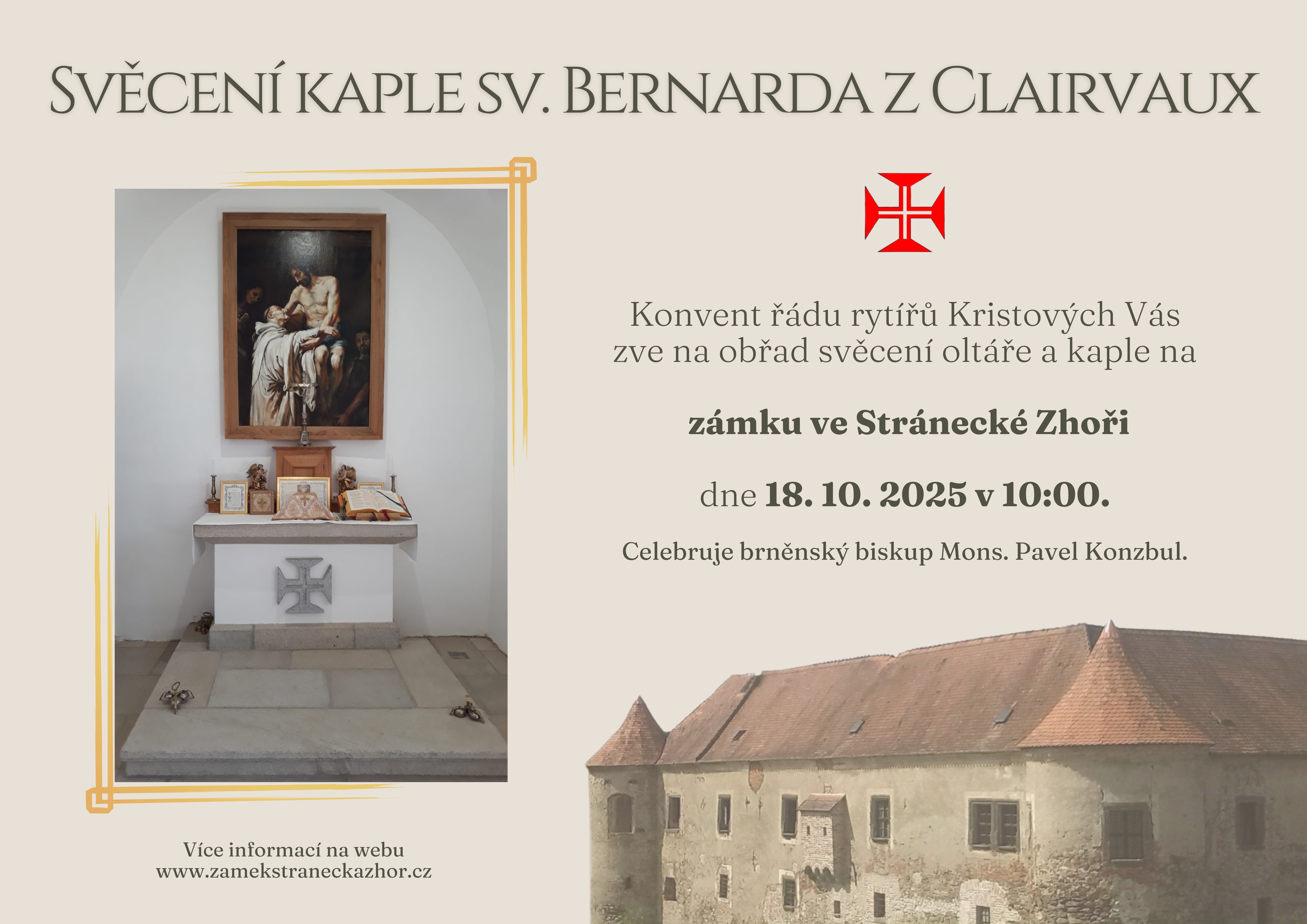 Svěcení kaple sv. Bernarda z Clairvaux